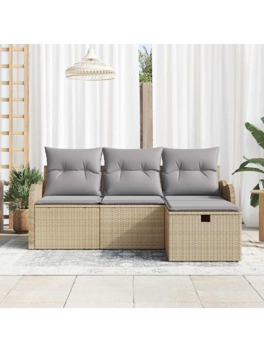 Aia diivanikomplekt 4 tk beež ja helehall 176 x 117 x 85 cm