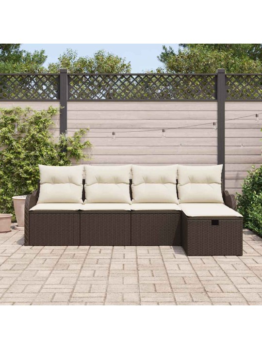Aia diivanikomplekt 5 tk pruun ja kreemjas 231 x 117 x 85 cm