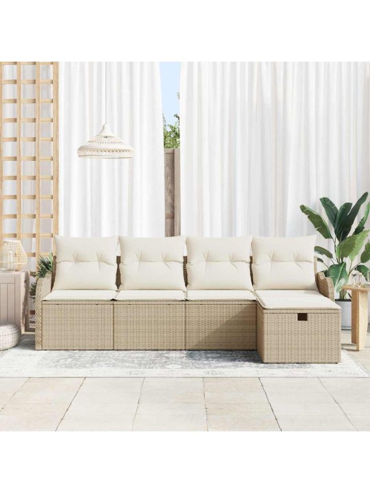 Aia diivanikomplekt 5 tk beež ja kreemjas 231 x 117 x 85 cm
