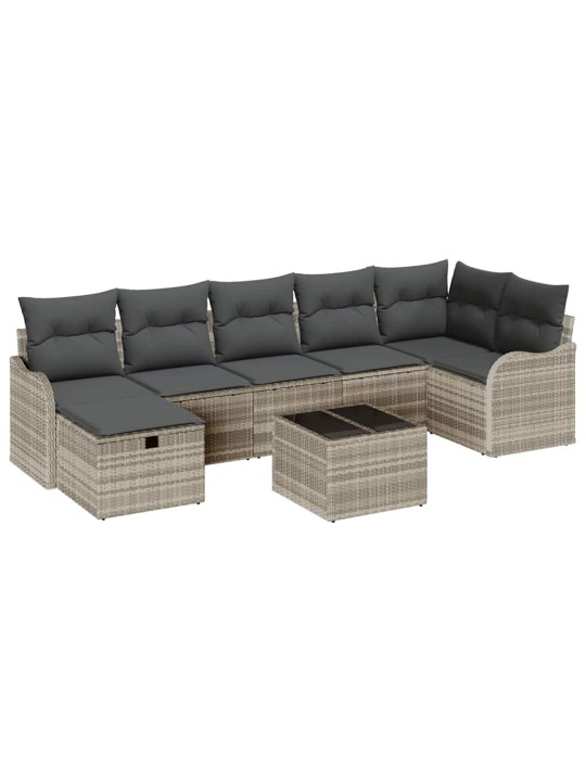 Aia diivanikomplekt 8 tk helehall 287.5 x 122.5 x 85 cm