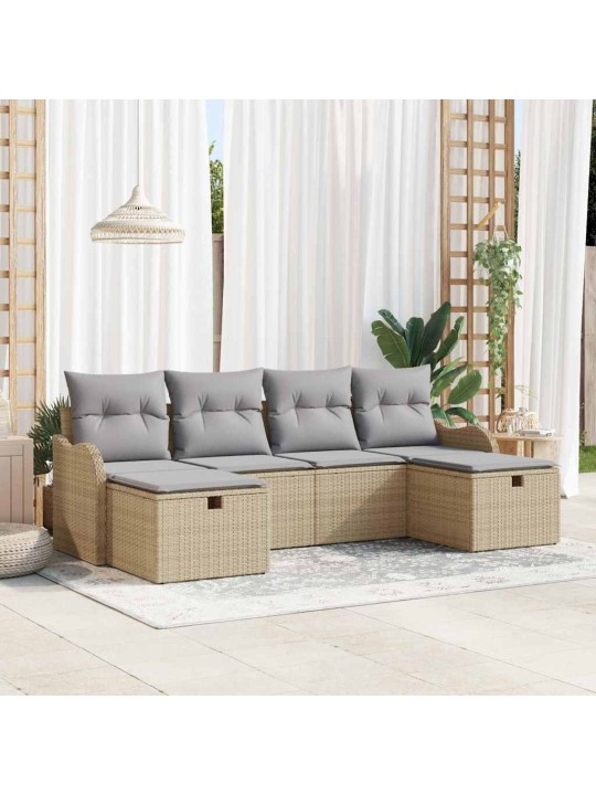 Aia diivanikomplekt 6 tk beež ja helehall 231 x 117 x 85 cm