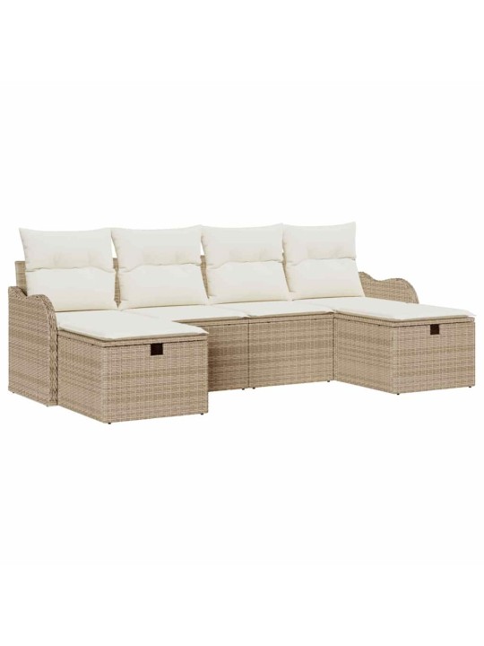 Aia diivanikomplekt 6 tk beež ja kreemjas 231 x 117 x 85 cm