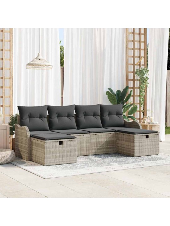 Aia diivanikomplekt padjaga 6 tk helehall 231 x 117 x 85 cm