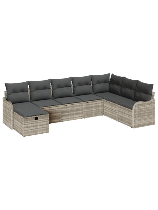 Aia diivanikomplekt 8 tk helehall 287.5 x 177.5 x 85 cm