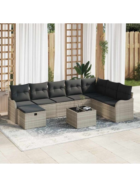 Aia diivanikomplekt 9 tk helehall 287.5 x 177.5 x 85 cm