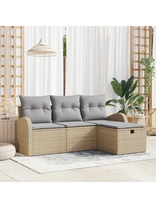 Aia diivanikomplekt 4 tk beež ja helehall 179 x 117 x 85 cm