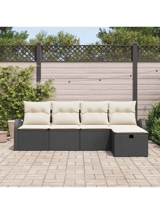 Aia diivanikomplekt 5 tk must ja kreemjas 234 x 117 x 85 cm