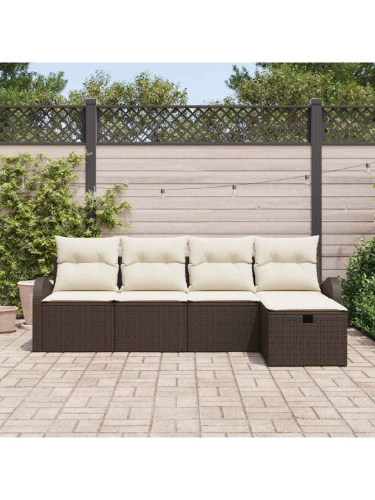 Aia diivanikomplekt 5 tk pruun ja kreemjas 234 x 117 x 85 cm