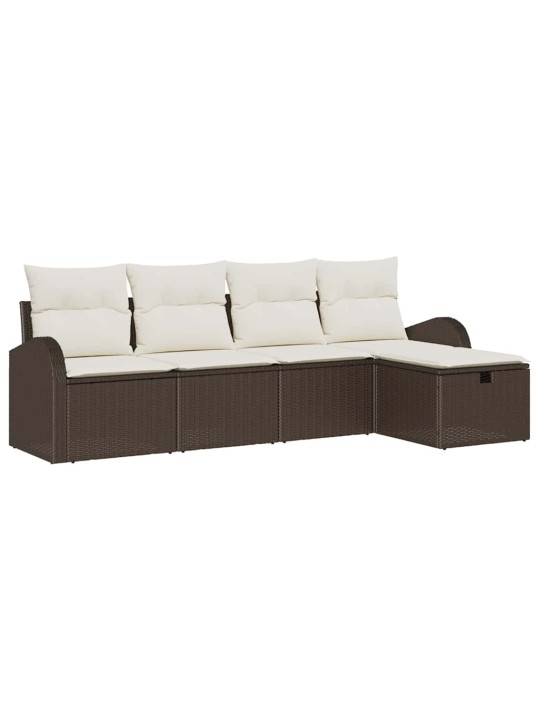 Aia diivanikomplekt 5 tk pruun ja kreemjas 234 x 117 x 85 cm