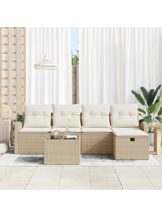 Aia diivanikomplekt 6 tk beež ja kreemjas 234 x 117 x 85 cm