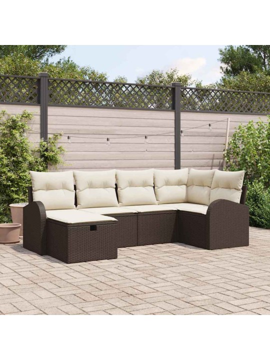 Aia diivanikomplekt 6 tk pruun ja kreemjas 234 x 124 x 85 cm