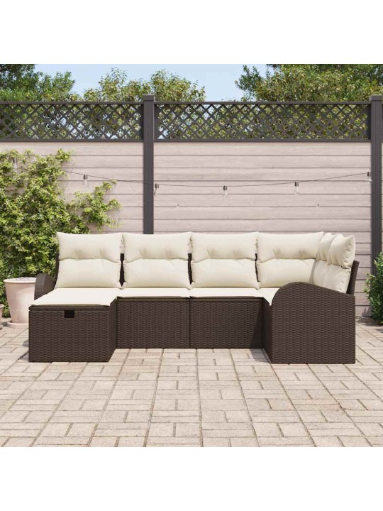 Aia diivanikomplekt 6 tk pruun ja kreemjas 234 x 124 x 85 cm