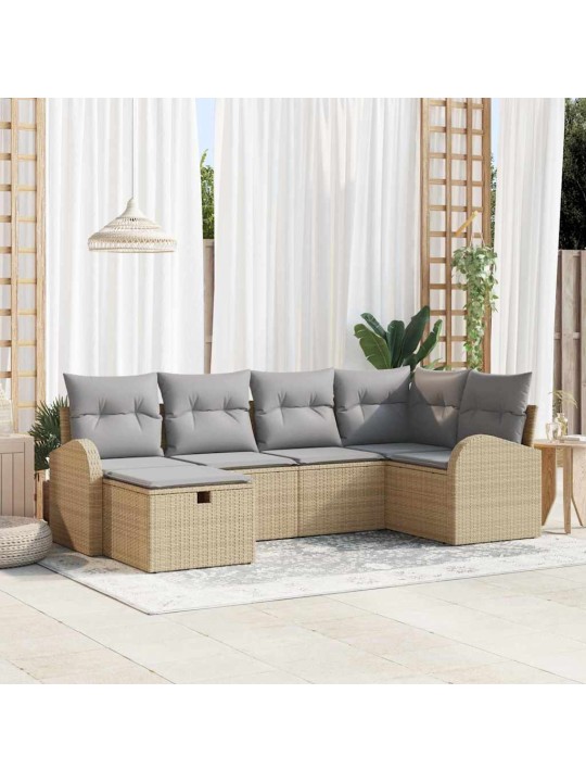 Aia diivanikomplekt 6 tk beež ja helehall 234 x 124 x 85 cm