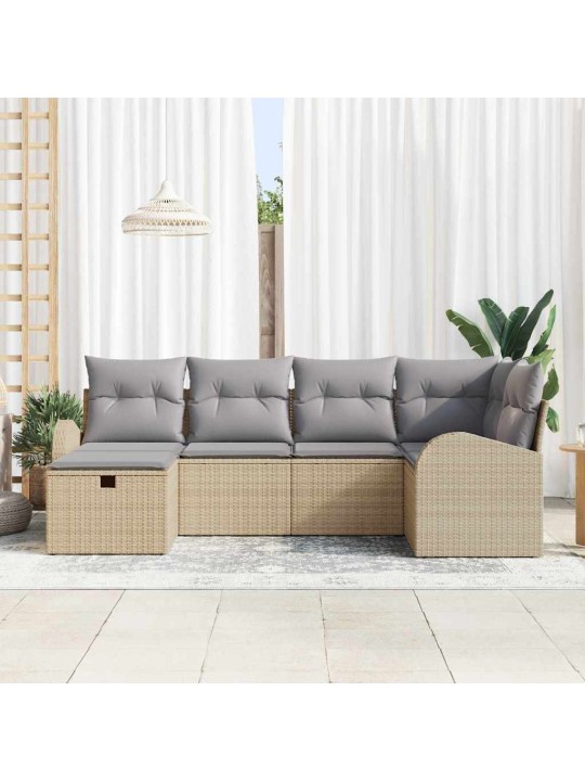 Aia diivanikomplekt 6 tk beež ja helehall 234 x 124 x 85 cm