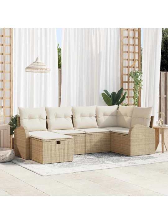Aia diivanikomplekt 6 tk beež ja kreemjas 234 x 124 x 85 cm
