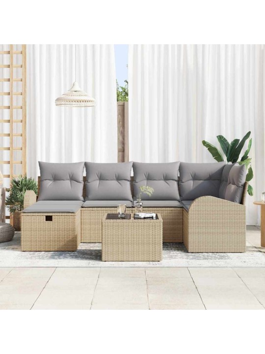 Aia diivanikomplekt 7 tk beež ja helehall 234 x 124 x 85 cm