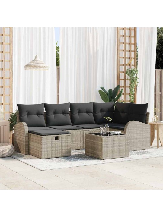 Aia diivanikomplekt padjaga 7 tk helehall 234 x 124 x 85 cm