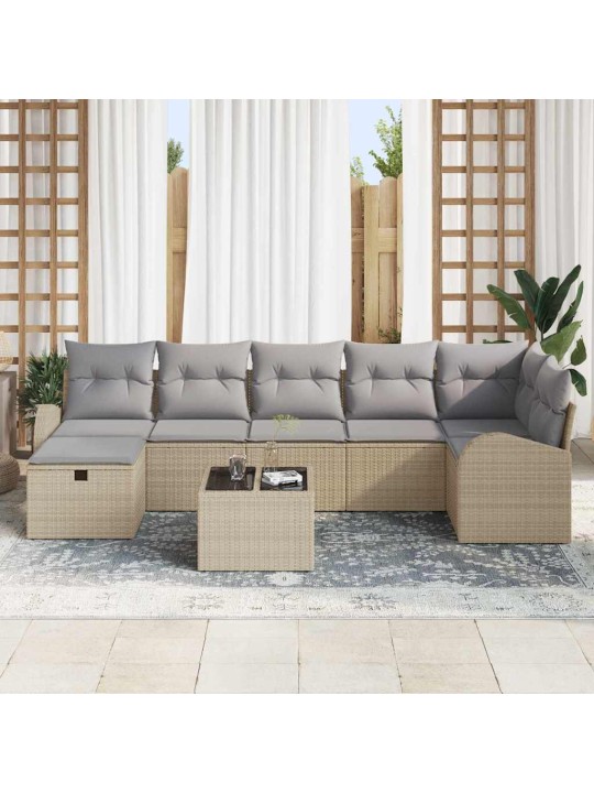Aia diivanikomplekt 8 tk beež ja helehall 289 x 124 x 85 cm