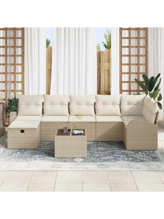 Aia diivanikomplekt 8 tk beež ja kreemjas 289 x 124 x 85 cm