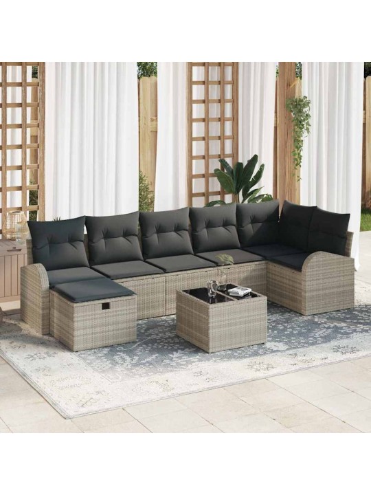 Aia diivanikomplekt padjaga 8 tk helehall 289 x 124 x 85 cm