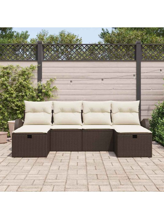 Aia diivanikomplekt 6 tk pruun ja kreemjas 234 x 117 x 85 cm