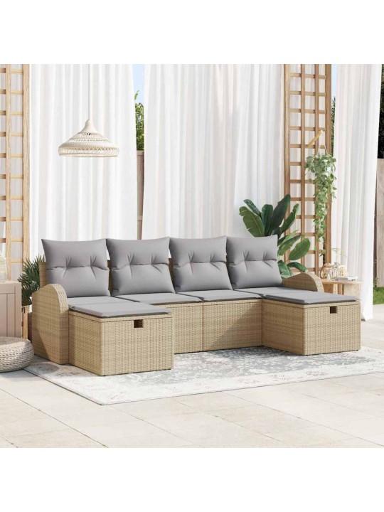 Aia diivanikomplekt 6 tk beež ja helehall 234 x 117 x 85 cm