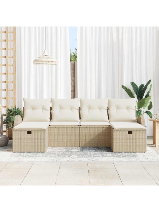 Aia diivanikomplekt 6 tk beež ja kreemjas 234 x 117 x 85 cm