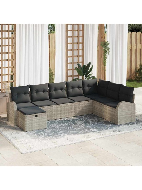 Aia diivanikomplekt padjaga 8 tk helehall 289 x 179 x 85 cm