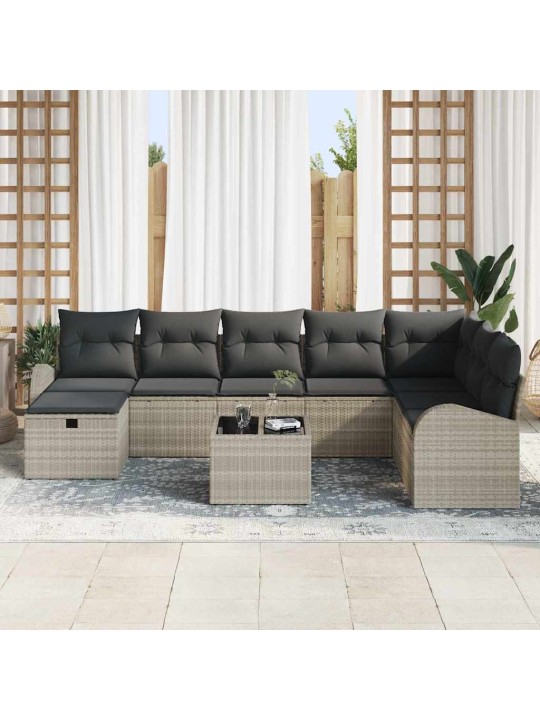 Aia diivanikomplekt padjaga 9 tk helehall 289 x 179 x 85 cm