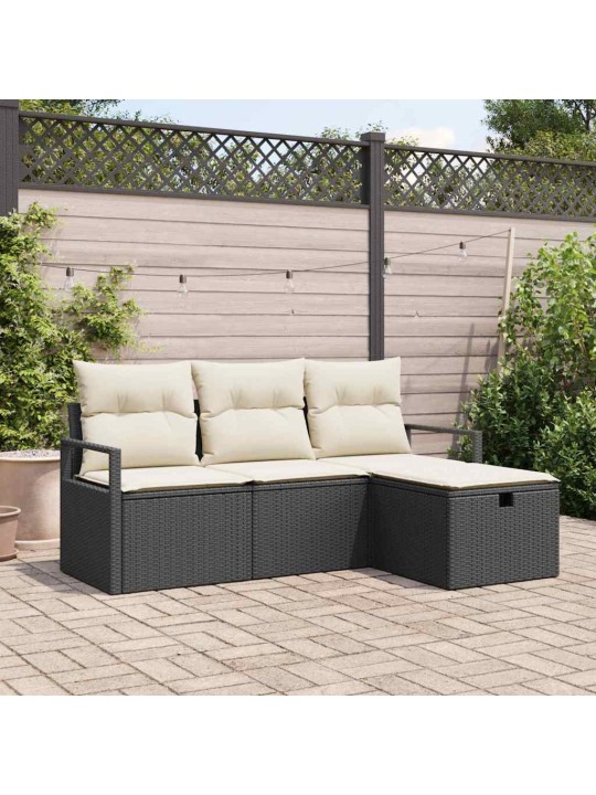 Aia diivanikomplekt 4 tk must ja kreemjas 175 x 117 x 85 cm