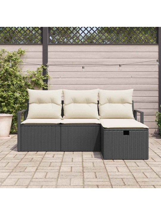 Aia diivanikomplekt 4 tk must ja kreemjas 175 x 117 x 85 cm