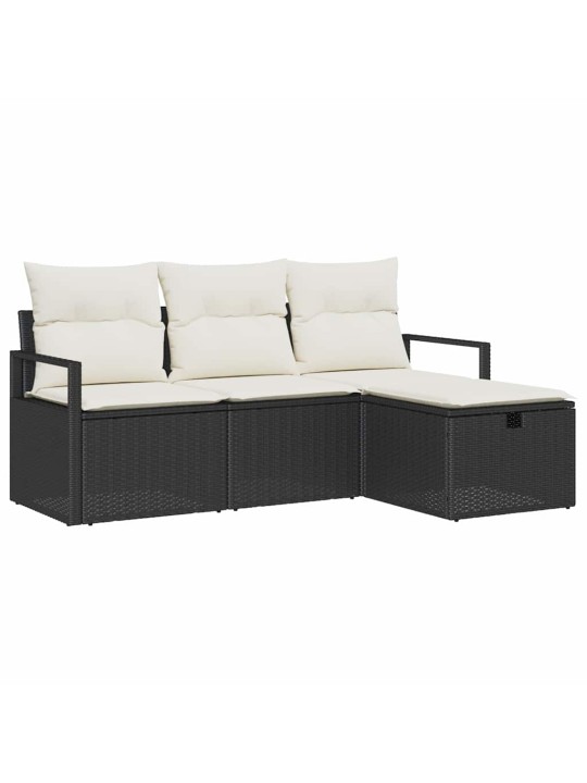 Aia diivanikomplekt 4 tk must ja kreemjas 175 x 117 x 85 cm