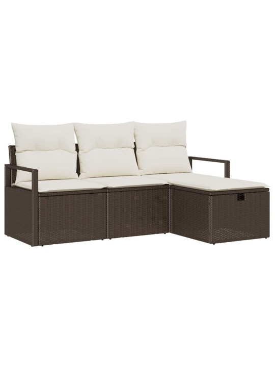 Aia diivanikomplekt 4 tk pruun ja kreemjas 175 x 117 x 85 cm