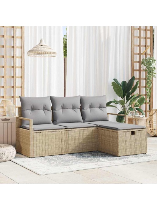 Aia diivanikomplekt 4 tk beež ja helehall 175 x 117 x 85 cm