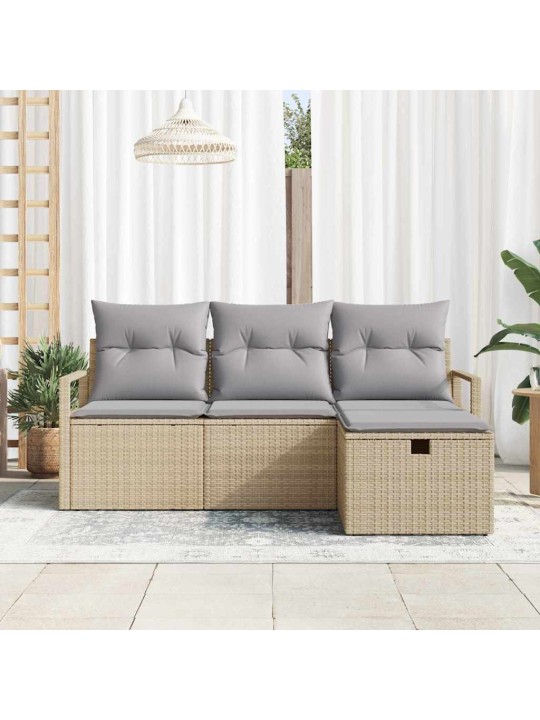 Aia diivanikomplekt 4 tk beež ja helehall 175 x 117 x 85 cm