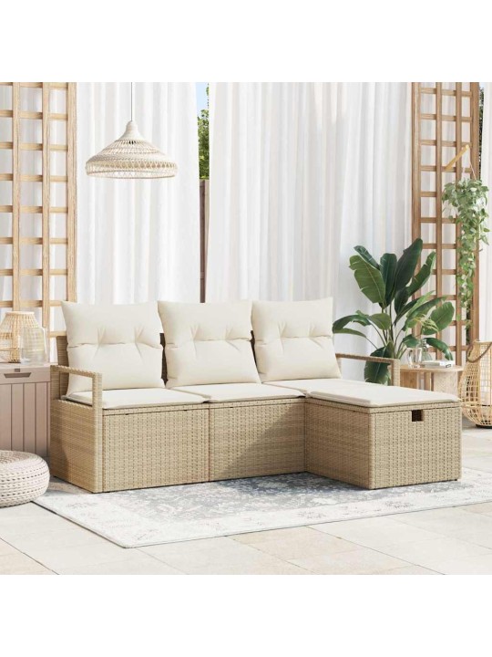 Aia diivanikomplekt 4 tk beež ja kreemjas 175 x 117 x 85 cm