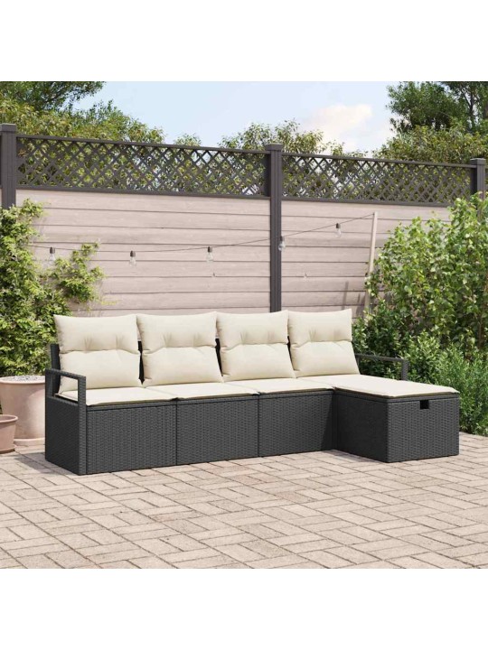 Aia diivanikomplekt 5 tk must ja kreemjas 230 x 117 x 85 cm