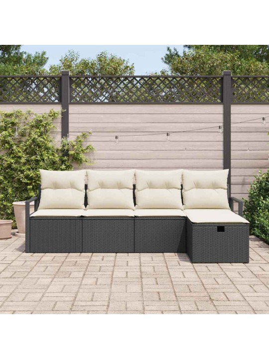 Aia diivanikomplekt 5 tk must ja kreemjas 230 x 117 x 85 cm
