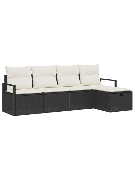 Aia diivanikomplekt 5 tk must ja kreemjas 230 x 117 x 85 cm