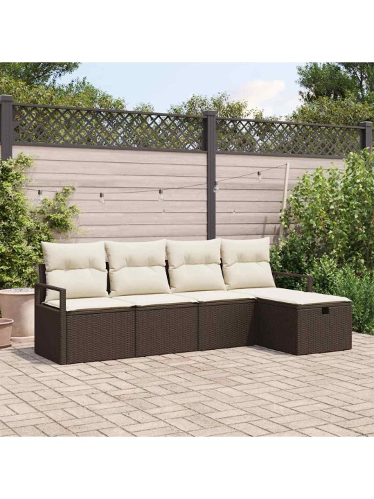 Aia diivanikomplekt 5 tk pruun ja kreemjas 230 x 117 x 85 cm