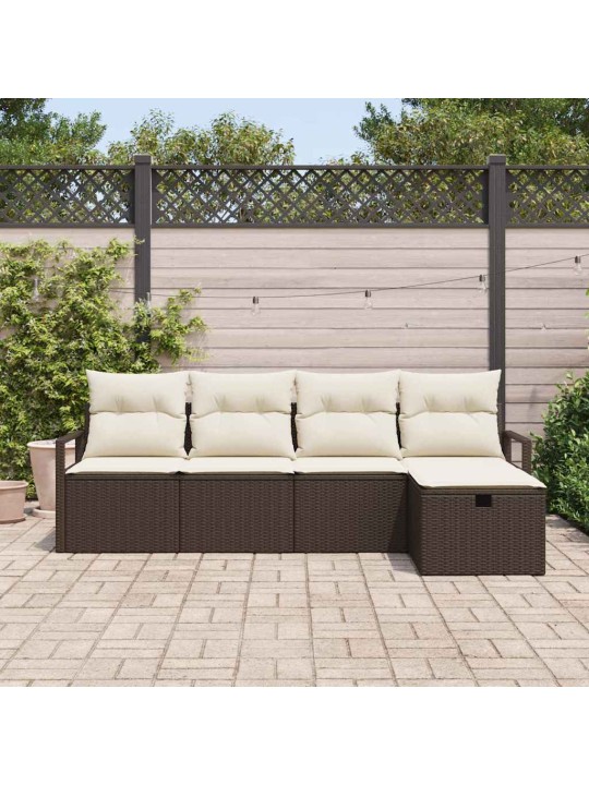 Aia diivanikomplekt 5 tk pruun ja kreemjas 230 x 117 x 85 cm