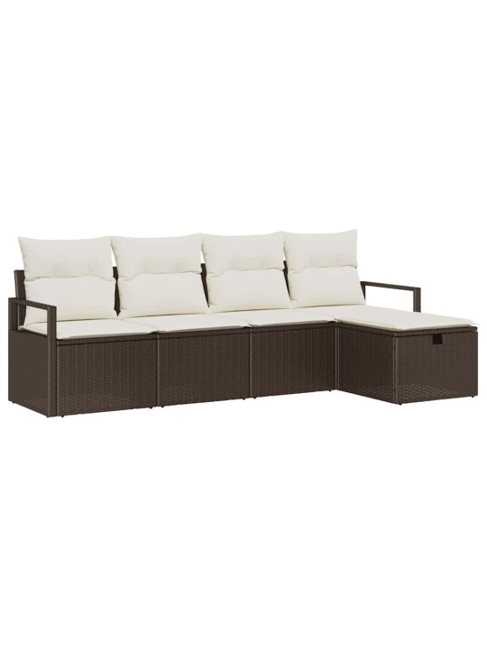 Aia diivanikomplekt 5 tk pruun ja kreemjas 230 x 117 x 85 cm