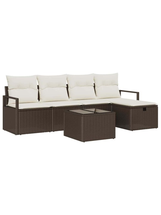 Aia diivanikomplekt 6 tk pruun ja kreemjas 230 x 117 x 85 cm