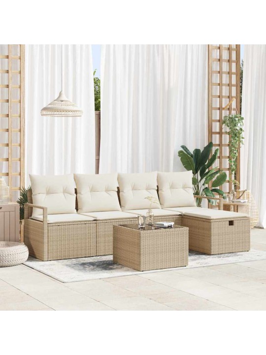 Aia diivanikomplekt 6 tk beež ja kreemjas 230 x 117 x 85 cm