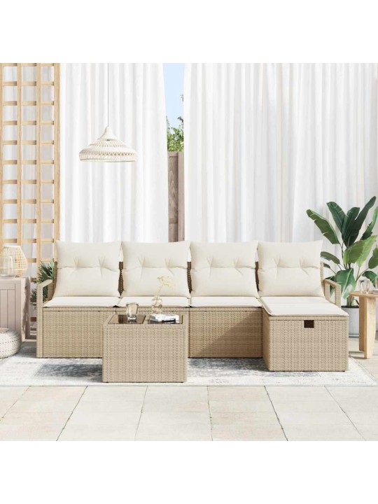 Aia diivanikomplekt 6 tk beež ja kreemjas 230 x 117 x 85 cm