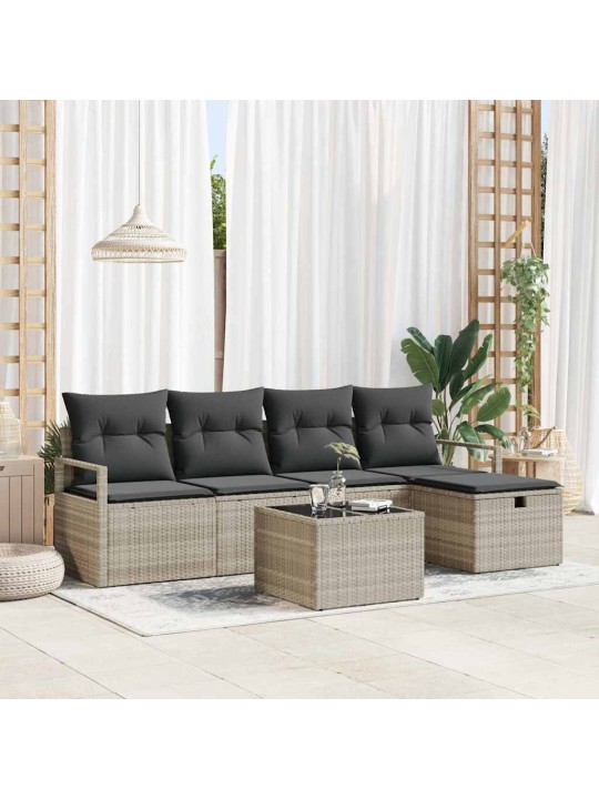Aia diivanikomplekt padjaga 6 tk helehall 230 x 117 x 85 cm