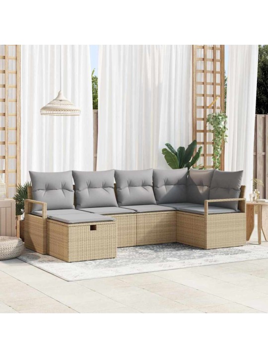 Aia diivanikomplekt 6 tk beež ja helehall 232 x 122 x 85 cm
