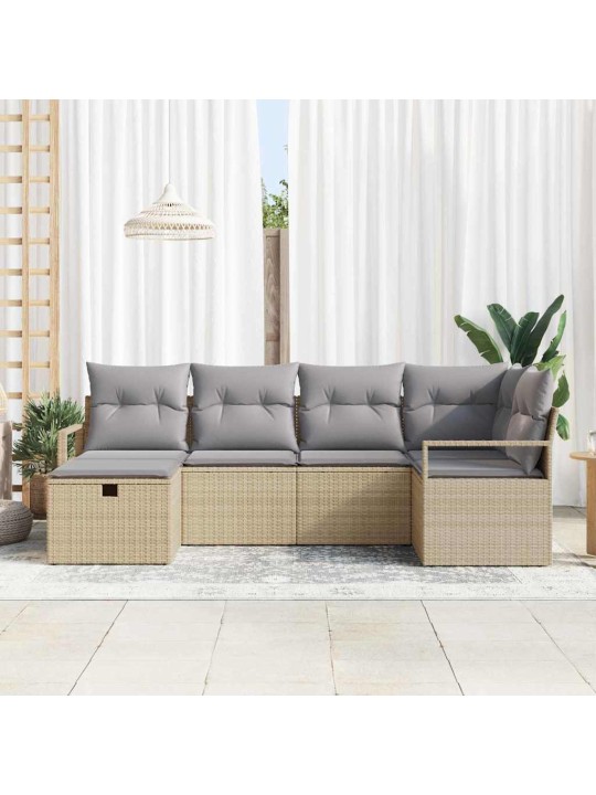 Aia diivanikomplekt 6 tk beež ja helehall 232 x 122 x 85 cm