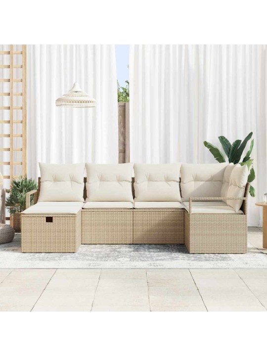 Aia diivanikomplekt 6 tk beež ja kreemjas 232 x 122 x 85 cm