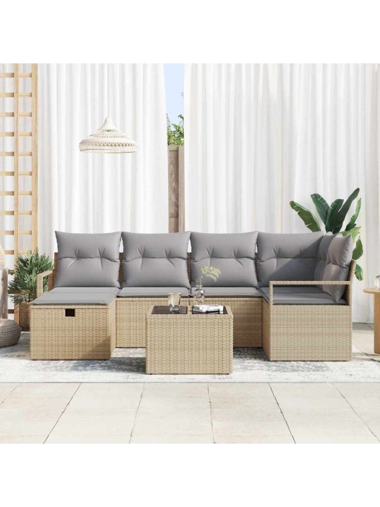 Aia diivanikomplekt 7 tk beež ja helehall 232 x 122 x 85 cm